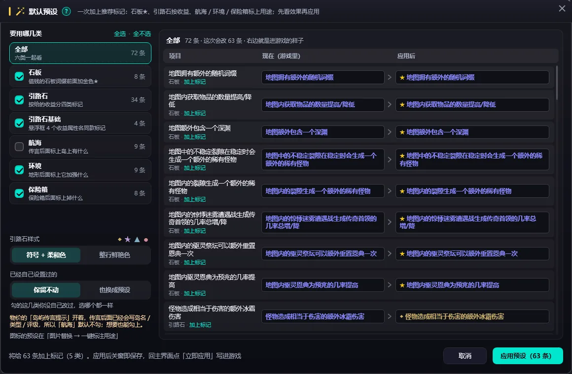 词缀颜色配置：默认预设